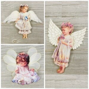 Heaven's Little Angels by Bradford exchange 3 ceramic angel chritmas ornaments